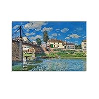 Alfred Sisley、セーヌ河、希少画集画、新品高級額、額装付 Alfred Sisley、セーヌ河、希少画集画、新品高級額、額装付